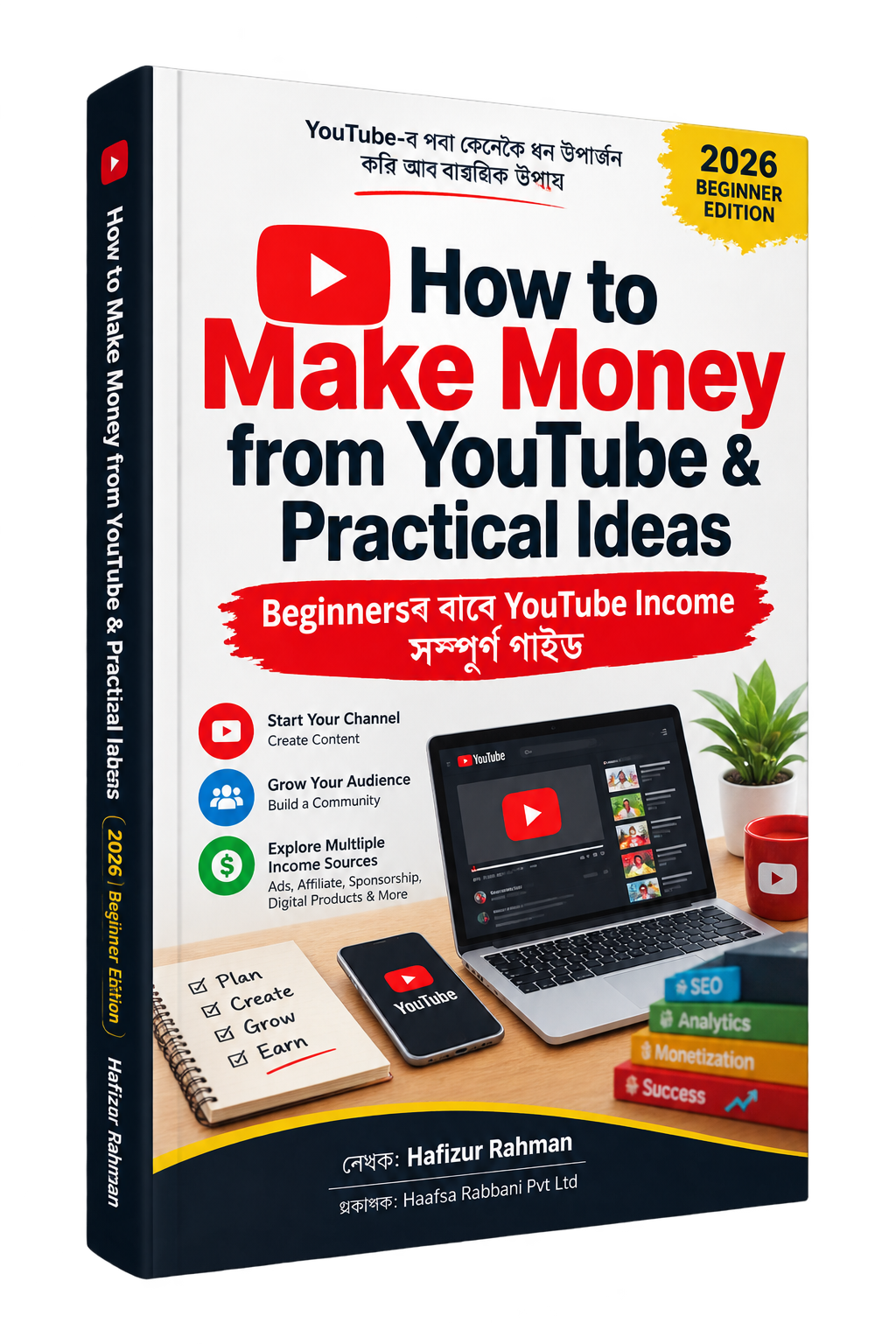 How to Make Money from YouTube & Practical Ideas — eBook cover mockup